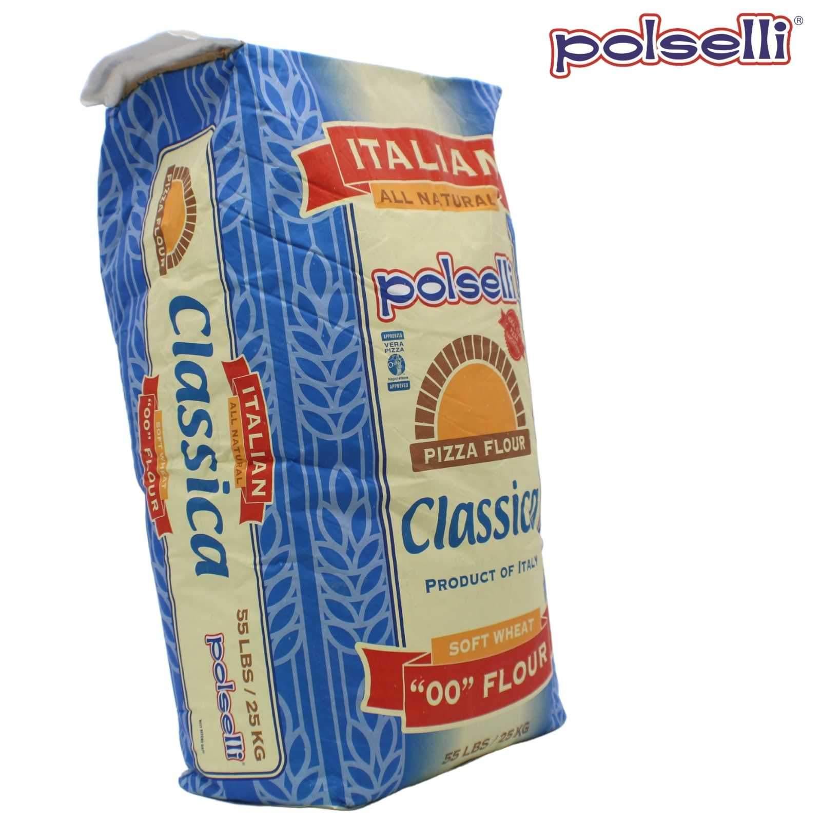 Polselli 00 Pizza Flour Classica Real Italian Pizza Flour ALL NATURAL (55lbs) Wholesale Italian Foods Side View