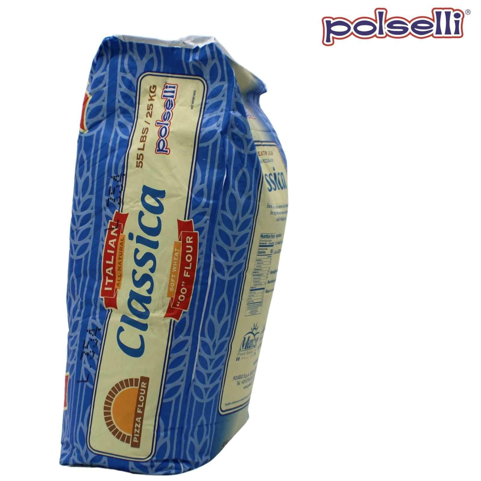 Polselli 00 Pizza Flour Classica Real Italian Pizza Flour ALL NATURAL (55lbs) Wholesale Italian Foods Side View 2