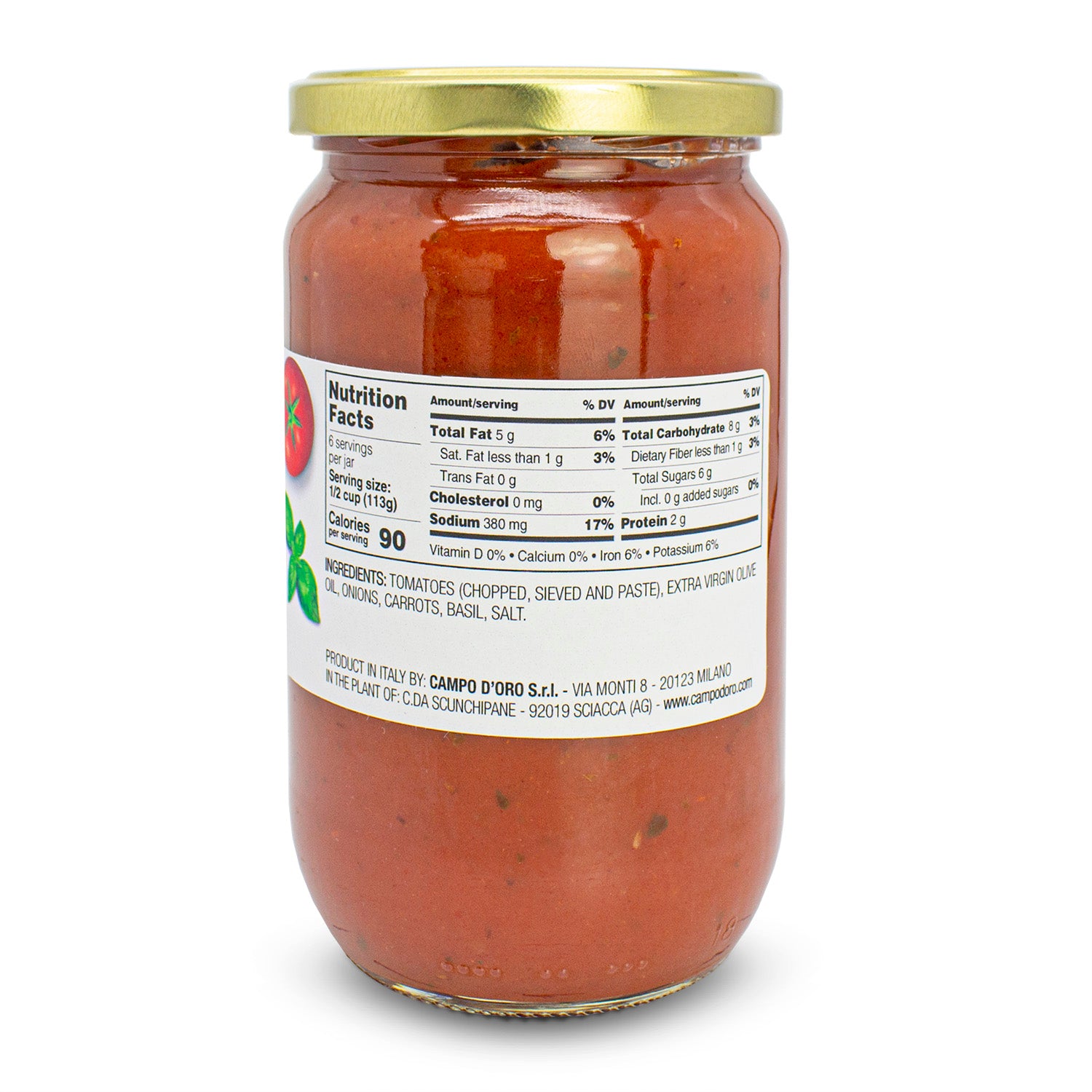 Campo D'Oro Italian Tomato Sauce with basil