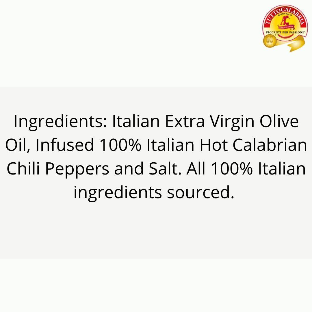 Tutto Calabria Chili Pepper Infused Extra Virgin Olive Oil 6.76 oz. - Wholesale Italian Food