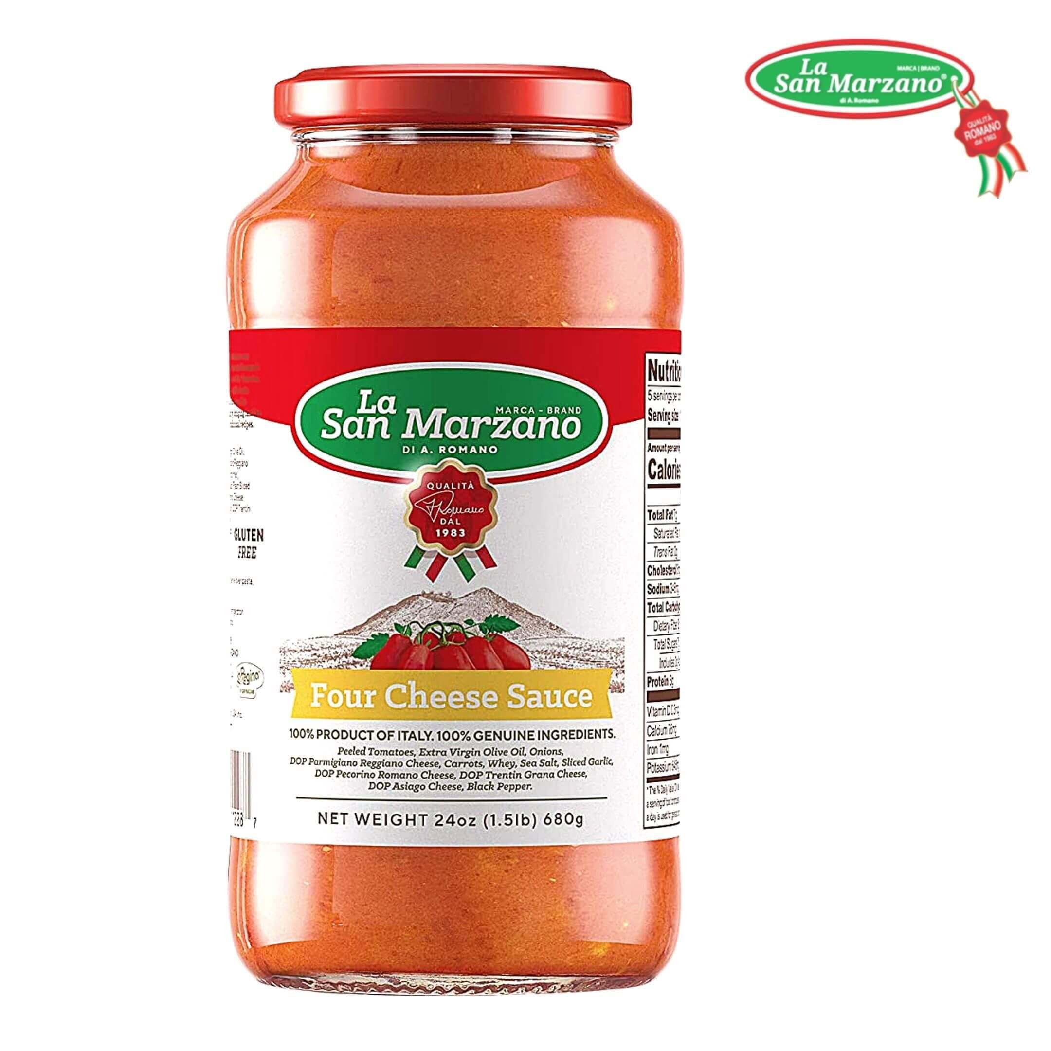 La San Marzano Four Cheese Tomato Sauce 24 oz. - Wholesale Italian Food